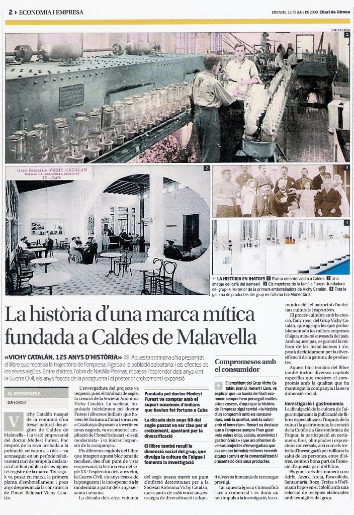 Natalia Piernas historia de empresa 125 aniversario Vichy Catalán Diari de Girona